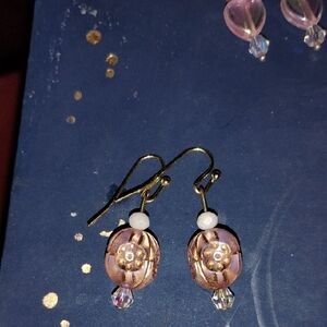Bohemian Pink and Gold Earrings
